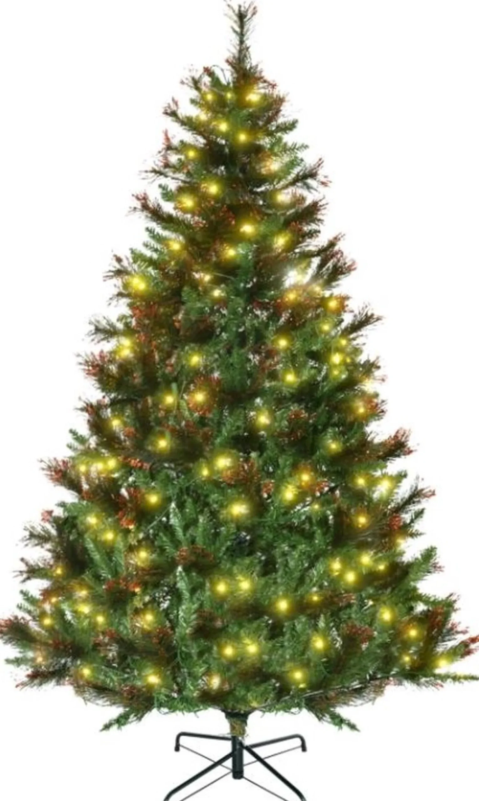 Merkloos Kerstboom Met Verlichting - Kunstkerstboom - Kunstboom - 200 Led's - Christmas Tree - Kerstboom 180Cm - 616 Takken - Diameter Doorsnede 112Cm Clearance