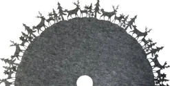 merkloos ag Kerstboom Rok Kerstboomdeken - Sterren - Vilt Lichtgrijs - O 90 Cm Cheap