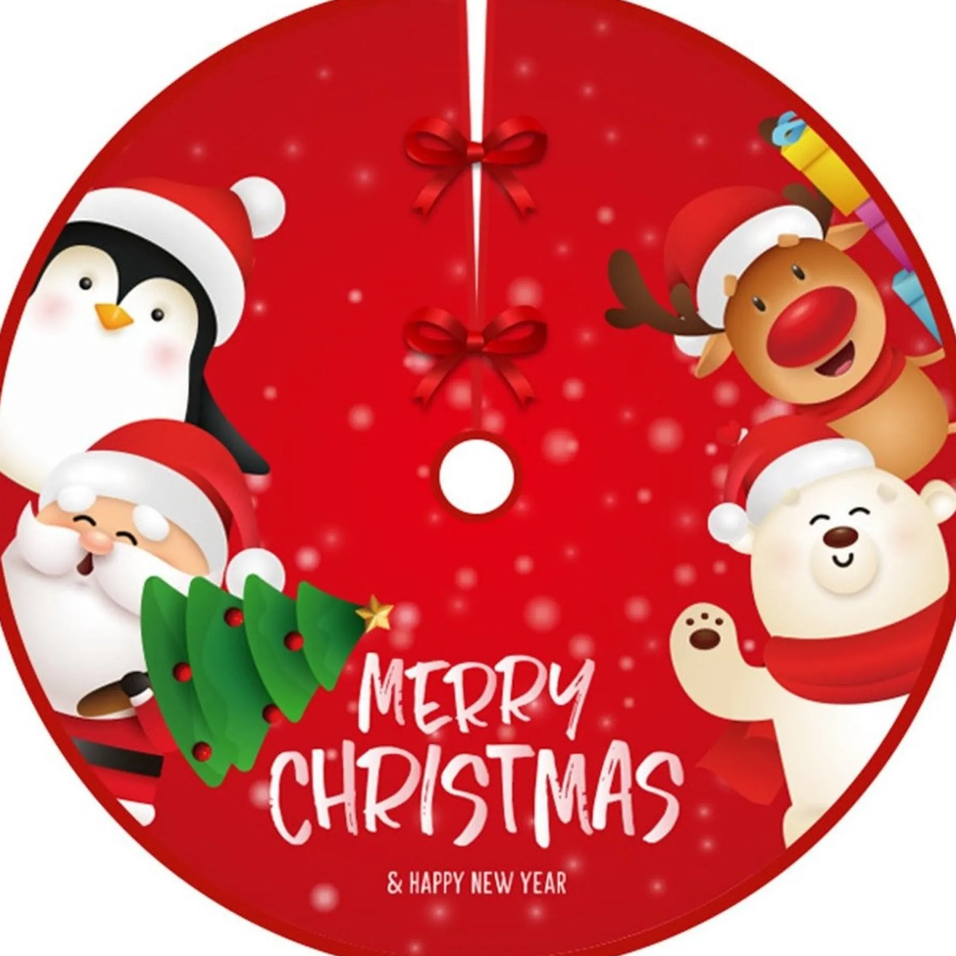 BTH Kerstboomrok Kerstkleed Kerstboomkleed Kerstversiering Kerstdecoratie Kleed Kerst Decoratie Merry Christmas Rood - 90Cm Rood, Merry Christmas2 Best Sale