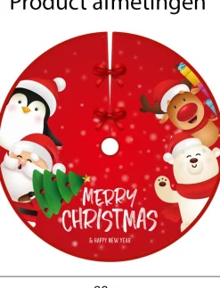 BTH Kerstboomrok Kerstkleed Kerstboomkleed Kerstversiering Kerstdecoratie Kleed Kerst Decoratie Merry Christmas Rood - 90Cm Rood, Merry Christmas2 Best Sale