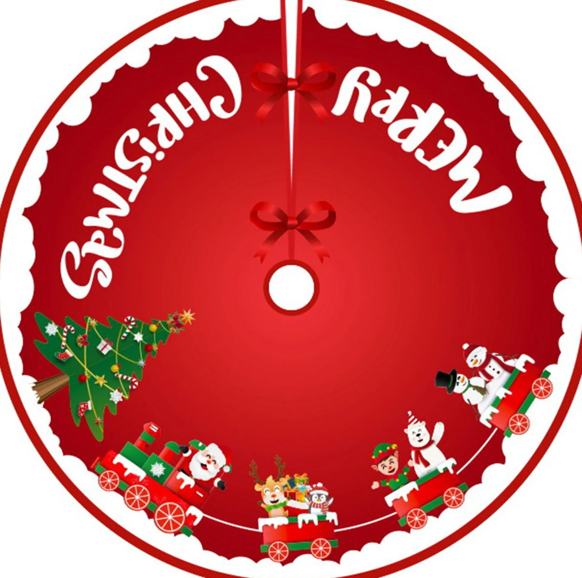 BTH Kerstboomrok Kerstkleed Kerstboomkleed Kerstversiering Kerstdecoratie Kleed Kerst Decoratie Merry Christmas Rood - 90Cm Rood, Merry Christmas Best Sale