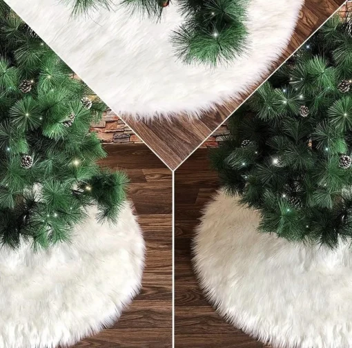 Merkloos Kerstboomrok Wit Pluche, 122 Cm - Boom Rok Voor Kerstmis - Decoraties - Kerstboomkleed Om Kerstboomstandaard Af Te Dekken. Kerst Outlet