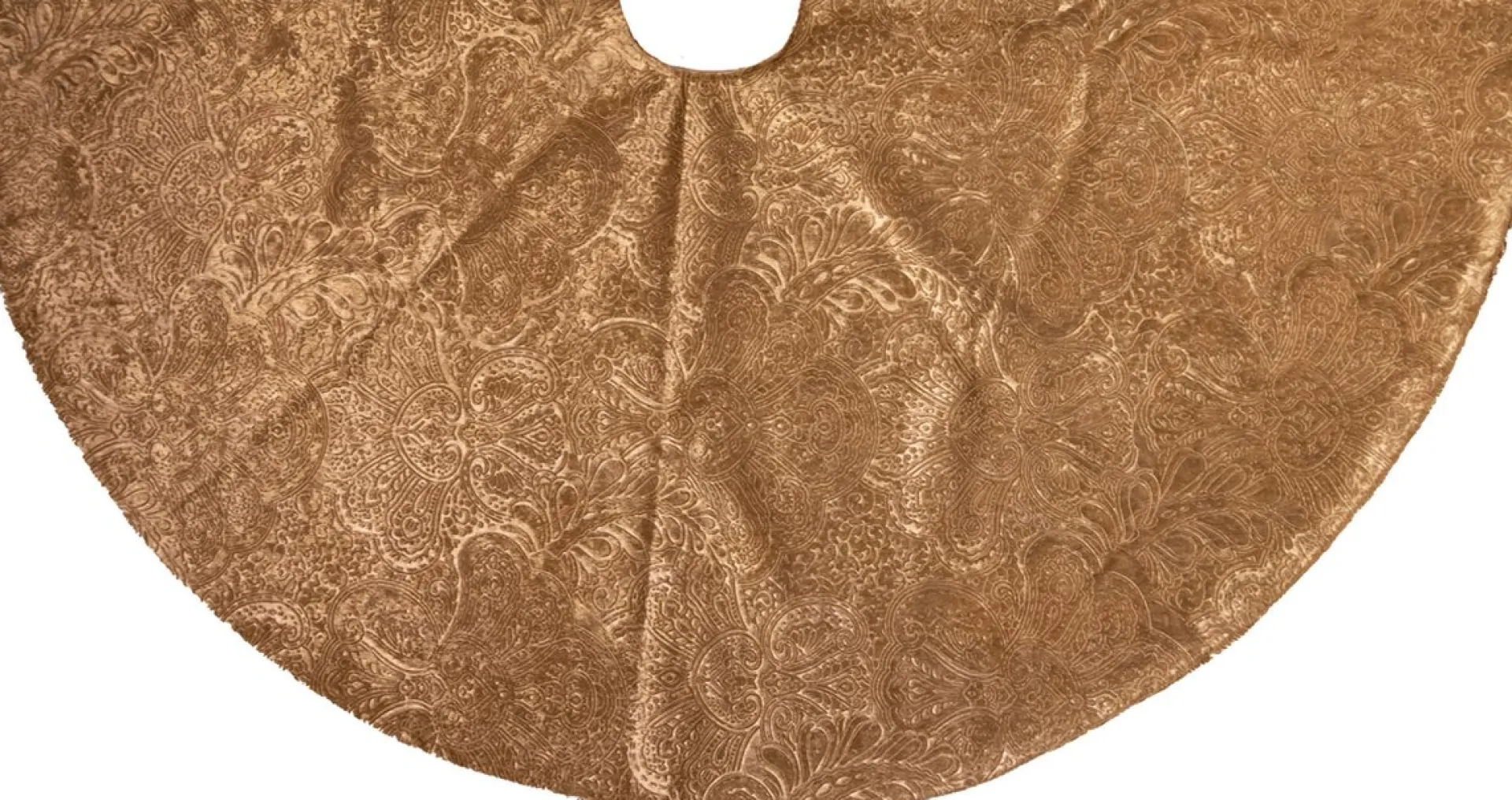 Anna's Collection Kerstboomrok/Kerstboom Kleed Barok Fluweel Goud 120 Cm - Kerstversiering - Kerstboom Rok/Rokken Best