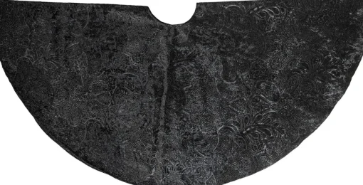 Anna's Collection Kerstboomrok/Kerstboom Kleed Barok Fluweel Zwart 120 Cm - Kerstversiering - Kerstboom Rok/Rokken Shop