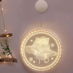 PomBoo Kersthanger>Kersthanger - 3D Kersthanger - Kersthanger Met Led Verlichting - Kerstklokken - Op Batterij