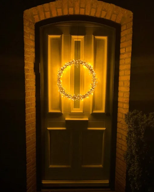 Generic Kerstkrans - 300 Led - O39 Cm - Warmwit - M - Kersthanger - Lichtkrans - Kerstdecoratie - Kerstversiering - Kerst Flash Sale