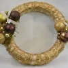 ZoeZo Design Kerstkransen>Kerstkrans - Bordeaux - Goud - Stro -Kunststof - O 40 Cm