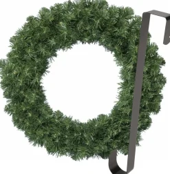 Merkloos Kerstkransen>Kerstkrans 35 Cm - Groen - Met Zwarte Hanger/Ophanghaak - Kerstversiering