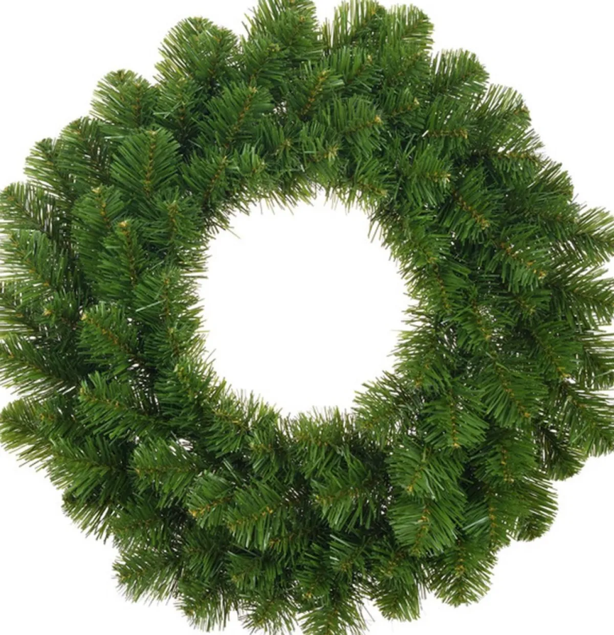 Merkloos Kerstkransen>Kerstkrans 45 Cm - Groen - Met Zwarte Hanger/Ophanghaak - Kerstversiering