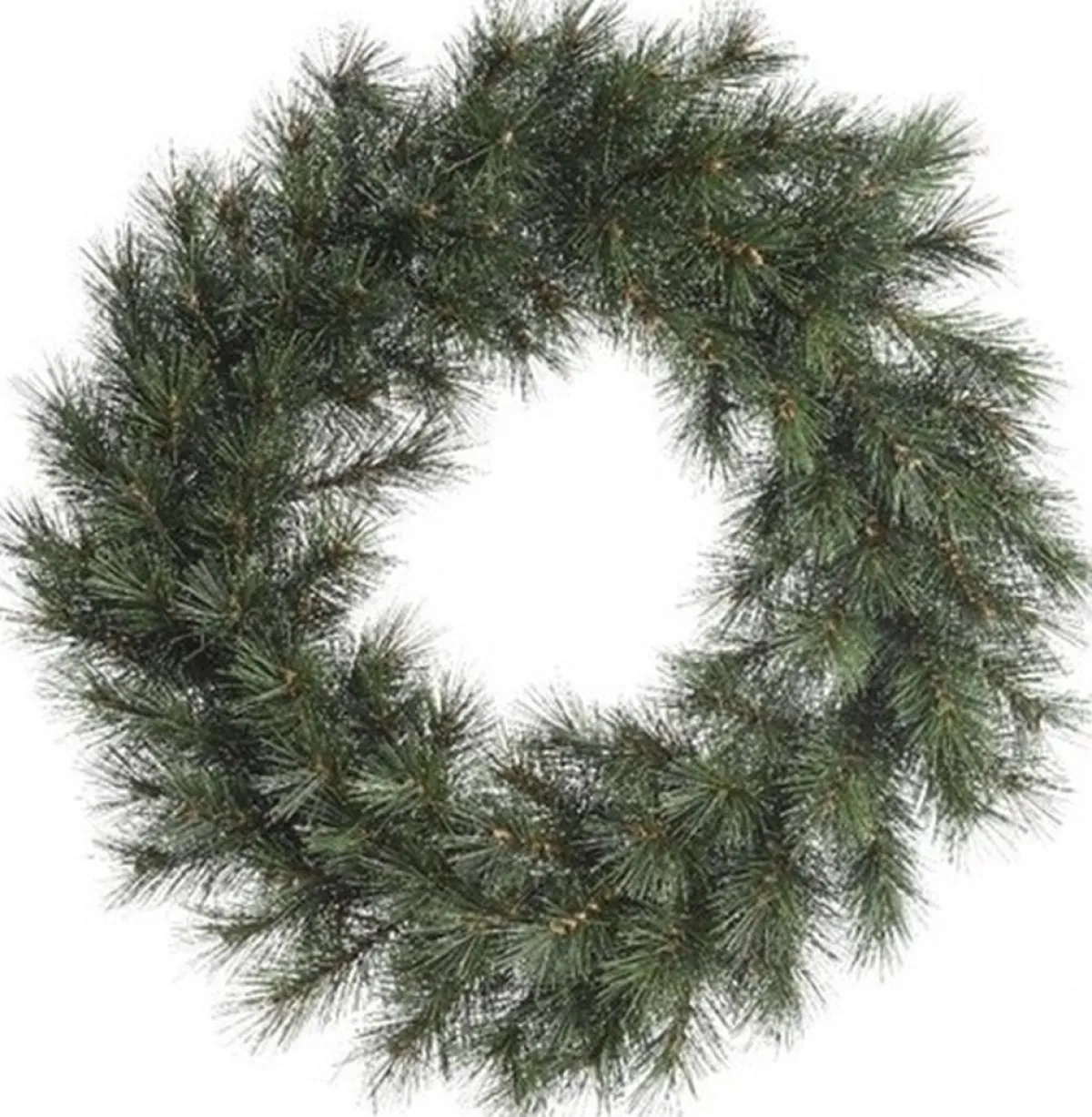 Merkloos Kerstkransen>Kerstkrans 60 Cm - Groen - Met Zwarte Hanger/Ophanghaak - Kerstversiering