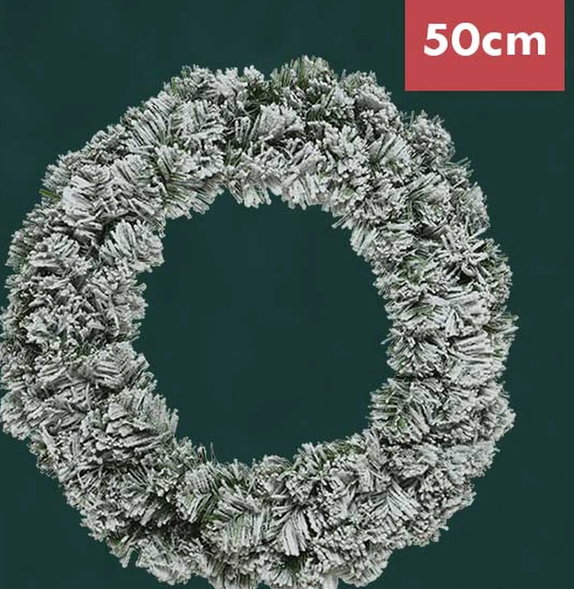 Everlands Kerstkrans / Deurkrans 50Cm Met Sneeuweffect --Kerstdecoratie Discount