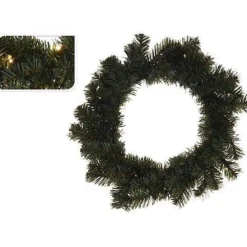 Merkloos Kerstkransen></noscript>Kerstkrans - Diameter 35Cm - Met Ledverlichting - Timerfunctie