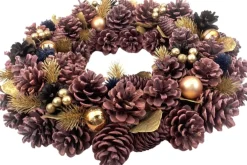 WDMT Kerstkransen></noscript>Kerstkrans - Gold Berry | O 40 Cm | Decoratieve En Goed Gevulde Kerstkans Gemaakt Van Natuurlijke Materialen | Samengesteld Met Rode En Gouden Details | Goud