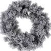 Merkloos Kerstkransen>Kerstkrans - Groen Met Sneeuw - 50 Cm