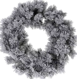 Merkloos Kerstkransen>Kerstkrans - Groen Met Sneeuw - 50 Cm