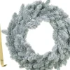 Merkloos Kerstkransen>Kerstkrans - Met Sneeuw - 36 Cm- Kunststof - Incl. Deurhanger