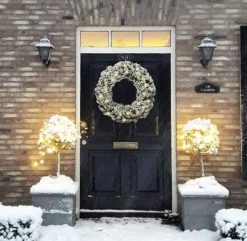 Lumineo Kerstkransen>Kerstkrans Imperial Met Sneeuw 60Cm En 50Led Lampjes