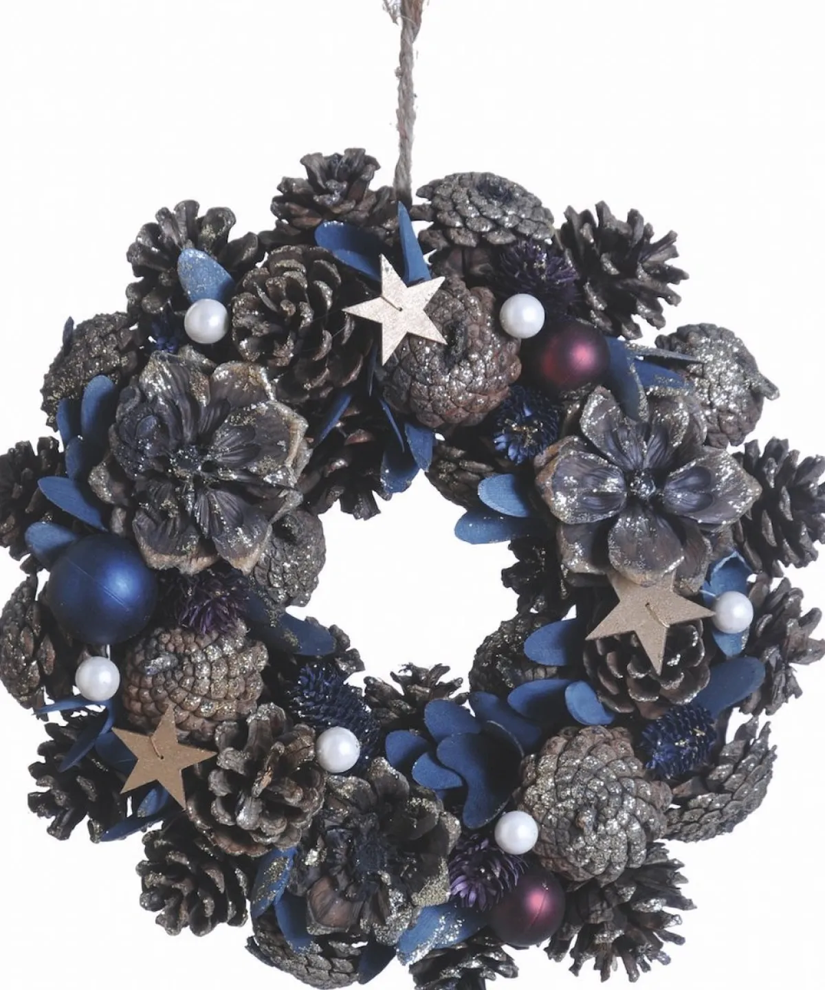 Naturn Christmas Kerstkransen>Kerstkrans Landelijk | O 30 Cm | Krans Landelijk Rond | Kerstdecoratie Deurkrans | Krans Voor De Kerst | Kerstversiering Kransen | Blauw