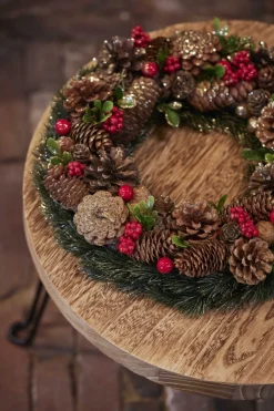 Naturn Christmas Kerstkransen></noscript>Kerstkrans Landelijk - Pinecone Snowflake | O 30 Cm | Krans Landelijk Rond | Kerstdecoratie Deurkrans | Krans Voor De Kerst | Kerstversiering Kransen | Kerstcadeau