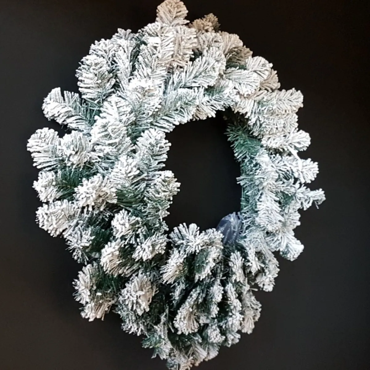 Merkloos Kerstkransen>Kerstkrans Met Led Verlichting - Groen / Wit - O 62 X 16 Cm Hoog.