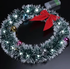 * Kerstkransen></noscript>Kerstkrans O32 Met Led Verlichting, Rood Kleurige Strik