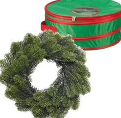 Merkloos Kerstkransen>Kerstkrans/Dennenkrans - 106 Takken - D50 Cm - Incl. Opbergtas