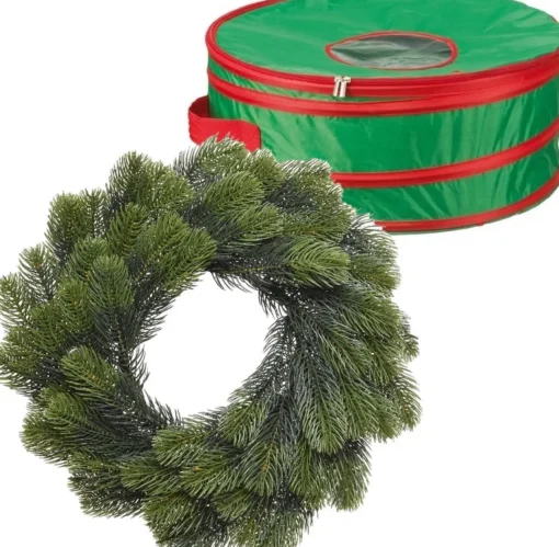 Merkloos Kerstkransen>Kerstkrans/Dennenkrans - 106 Takken - D50 Cm - Incl. Opbergtas