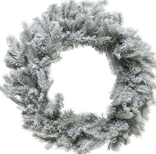 Decoris Kerstkransen>Kerstkrans/Dennenkrans - Groen - Kunstsneeuw - D50 Cm - Kerstkransen