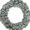 Decoris Kerstkransen>Kerstkrans/Dennenkrans Groen Met Sneeuw 35 Cm - Dennenkransen/Deurkransen Kerstversiering