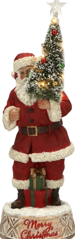 Timstor Kerstbeelden></noscript>Kerstman Met Kerstboom Led 35 Cm Kerstdecoratie Beeld Accessoires