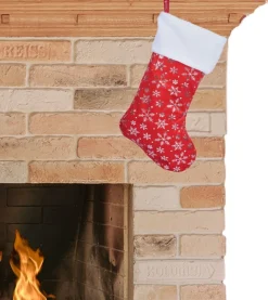 Merkloos Kerstsokken>Kerstsok - Rood - Polyester - H42 Cm - Kerstversiering