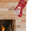 Merkloos Kerstsokken>Kerstsok - Rood - Polyester - H40 Cm - Met Sneeuwpop