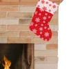 Merkloos Kerstsokken>Kerstsok - Rood Met Wit - H40 Cm - Polyester - Sneeuwvlokken