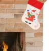 Merkloos Kerstsokken>Kerstsok - Wit - Polyester - H48 Cm - Met Sneeuwpop