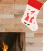 Merkloos Kerstsokken>Kerstsok - Wit - Polyester - H48 Cm - Met Kerstman Print