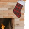 Decoris Kerstsokken>Kerstsok Geruit Rood B23 X H45 Cm - Polyester - Kerstsokken