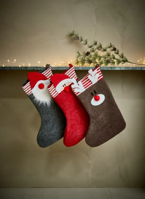 Merkloos Kerstsokken>Kerstsok Open Haard - 45 Cm Groot - 1 Exemplaar