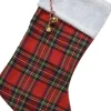 Decoris Kerstsokken>Kerstsok Rood Met Ruitjes 23 X 45 Cm - Kerstversiering/Kerstdecoratie Kerstsokken