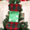 ’merkloos’ Kerstsokken>Kerstsok Voor Honden "Love My Dog" - 45 Cm - Rood Groen Geruit