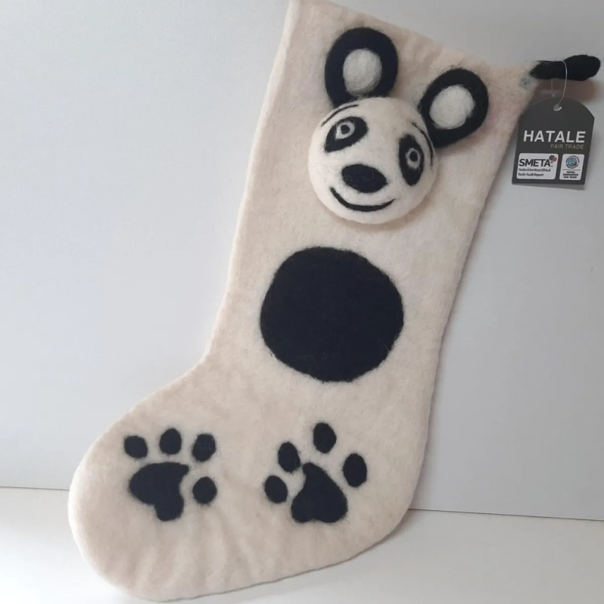 eigen Kerstsokken>Kerstsok Xl Panda Beer Fairtrade En Handgemaakt In Peru