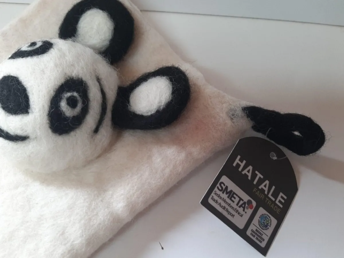 eigen Kerstsokken>Kerstsok Xl Panda Beer Fairtrade En Handgemaakt In Peru