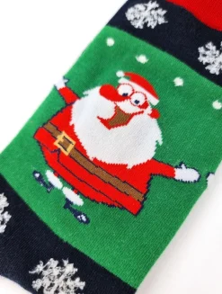 ‘Merkloos’’ Kerstsokken>Kerstsokken 41-47 "Kerstman Met Hele Dunne Benen