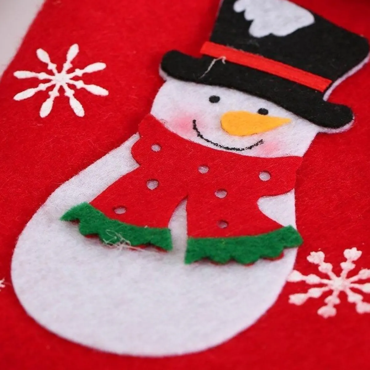 Merkloos Kerstsokken>Kerstsokken – Kerstsok – Sneeuwpop – Poly Rood – Kerstversiering - 31 X 20 Cm - Cadeau