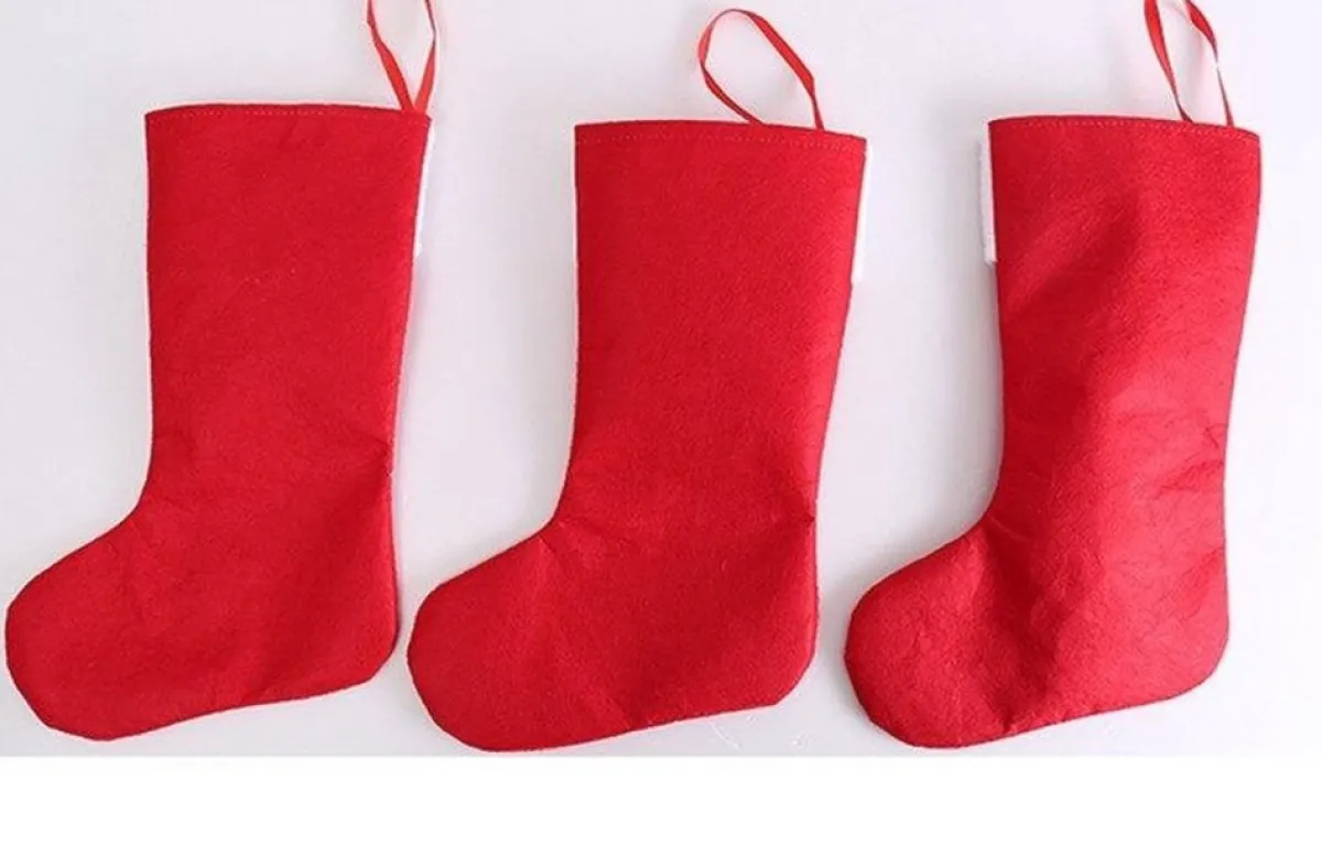 Merkloos Kerstsokken>Kerstsokken – Kerstsok – Sneeuwpop – Poly Rood – Kerstversiering - 31 X 20 Cm - Cadeau