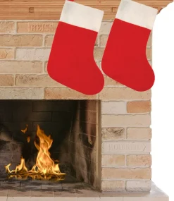 Henbrandt Kerstsokken>Kerstsokken - Rood - 2 Stuks - 41 Cm - 20 X 41 Cm - Polyester