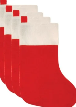 Henbrandt Kerstsokken>Kerstsokken - Rood - 4 Stuks - 41 Cm - 20 X 41 Cm - Polyester
