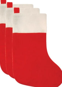 Henbrandt Kerstsokken>Kerstsokken - Rood - 3 Stuks - 41 Cm - 20 X 41 Cm - Polyester