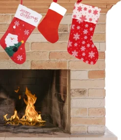 Merkloos Kerstsokken>Kerstsokken - Set Van 3X Stuks - H32 En H40 Cm - Polyester