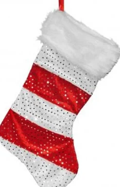 Merkloos Kerstsokken></noscript>Kerstsokken - 2X Stuks - Rood - H43 En H48 Cm - Kerstdecoratie