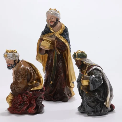 Merkloos Kerststallen>Kerststal - 30 Cm Kerstfiguren - 11 Beeldjes - Kerstdecoratie - Maria - Jesus - Joseph - Wijze Mannen - Dieren - Bijbel - Polystone